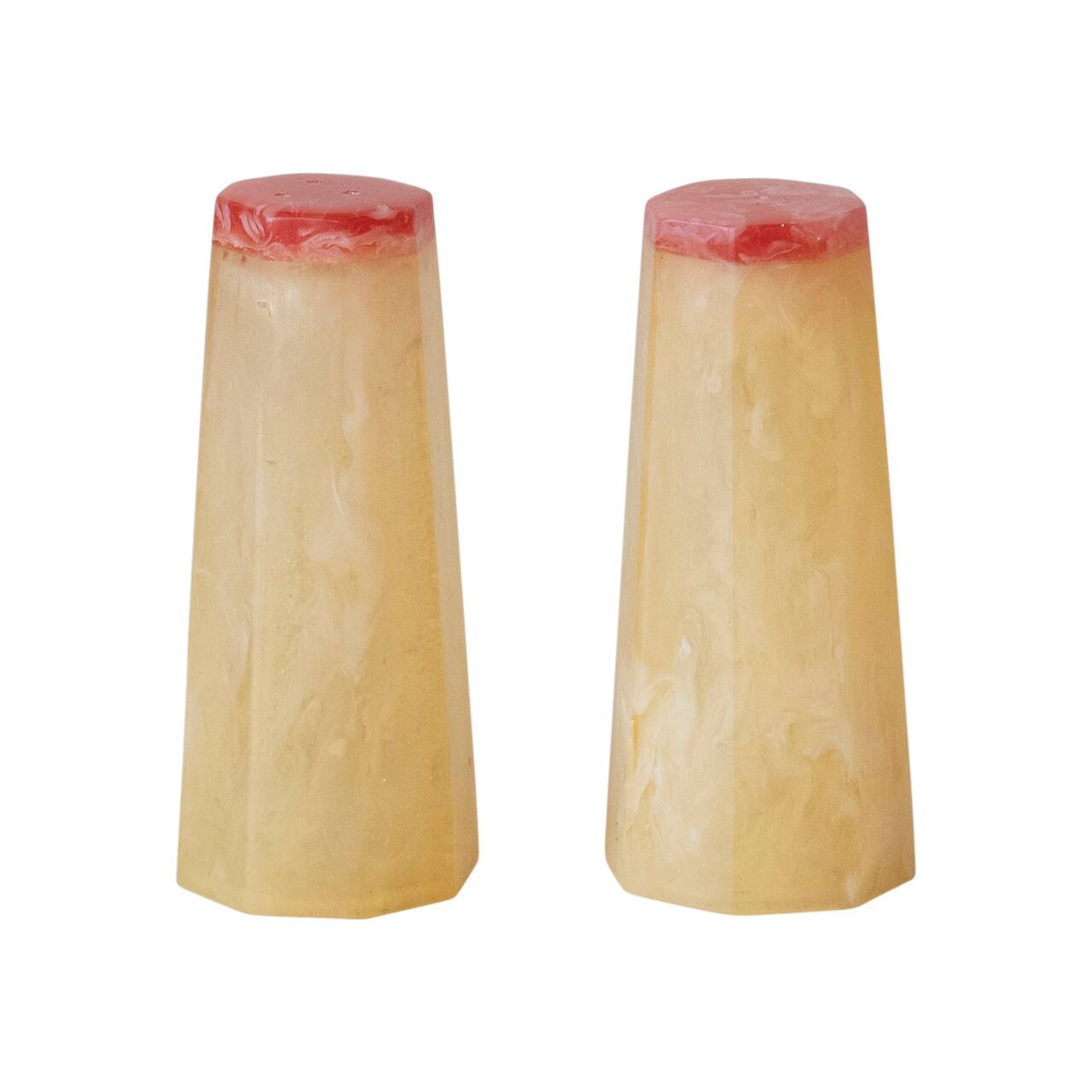 Hello Honey® 3" Marbled Orange Top Salt & Pepper Shaker Set